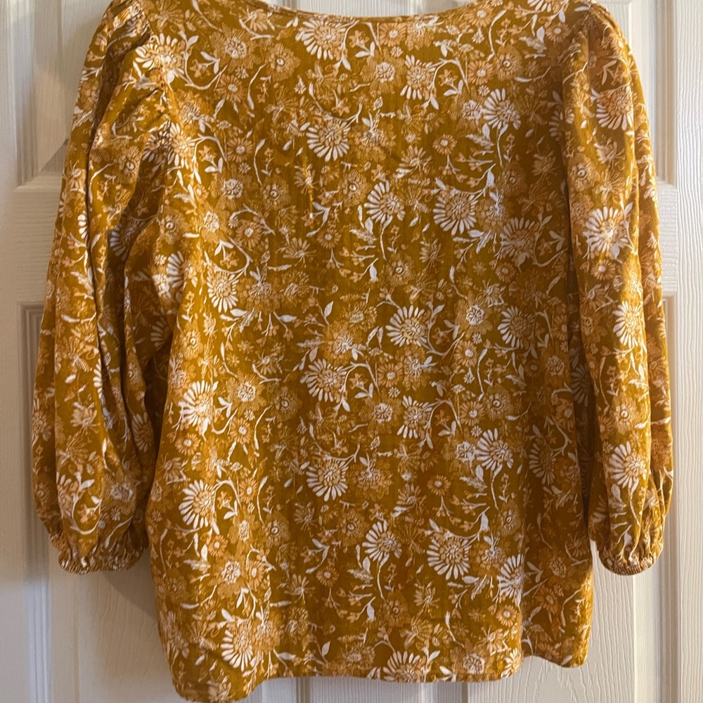 a.n.a Golden Floral Blouse - Picture 5 of 5